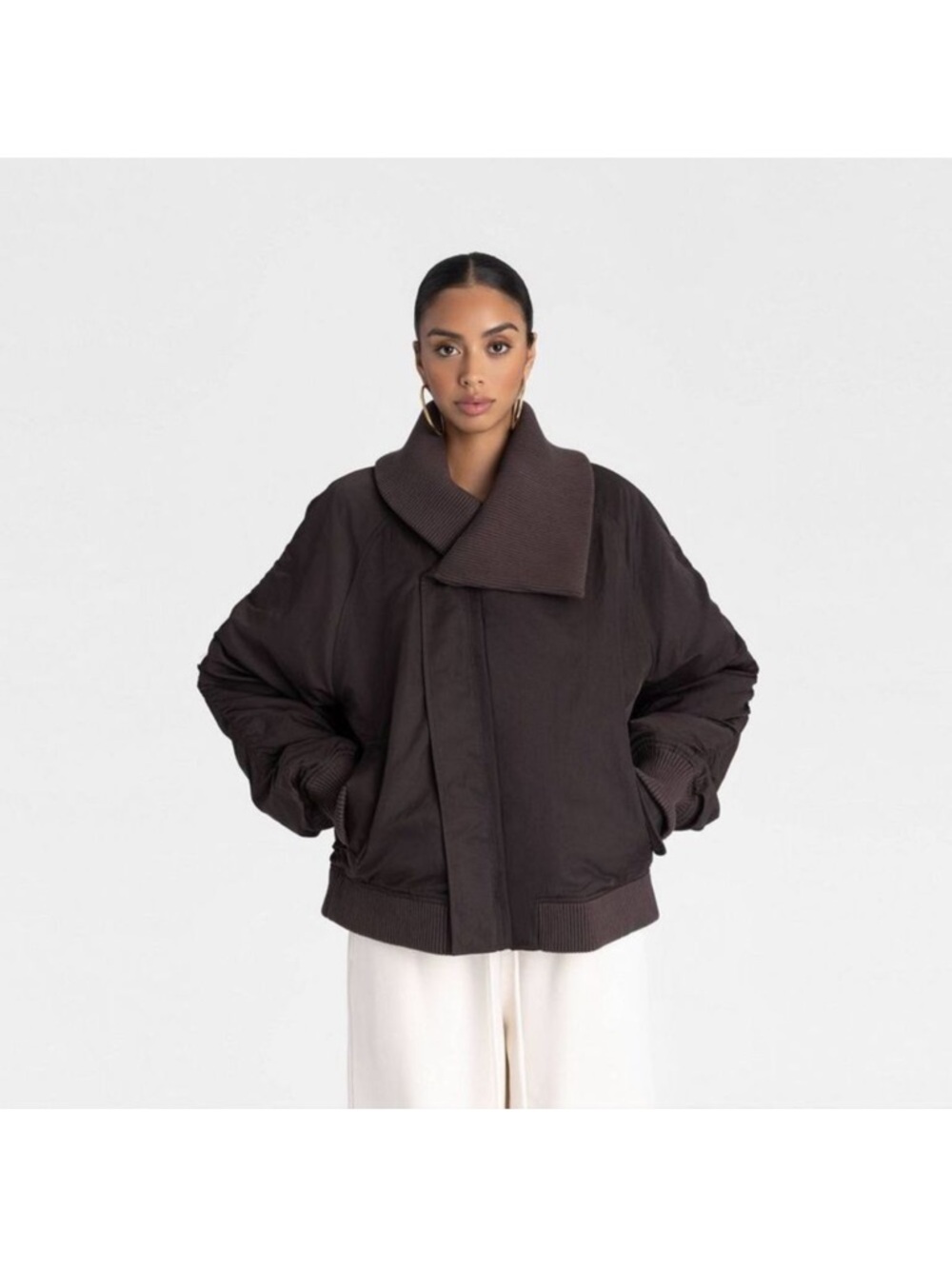 Women's brown 'The Shawl Collar Jacket' KBB by Kahlana